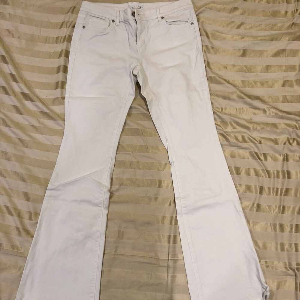 White flare jeans